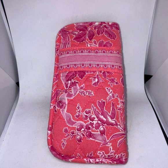 3 Vera Bradley eyeglass case blue pink orange Zipper bag green patches cotton - Picture 8 of 13